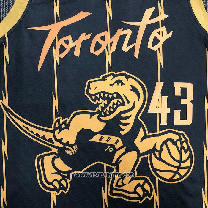 Camiseta Toronto Raptors Pascal Siakam #43 Ciudad 2021-22 Negro